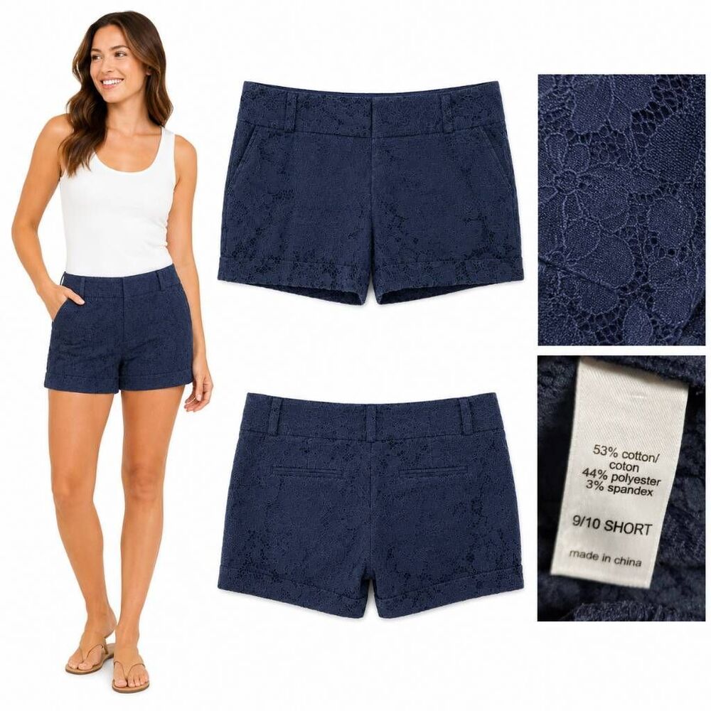 Maurices Juniors Size 9/10 Navy Lace Shorts